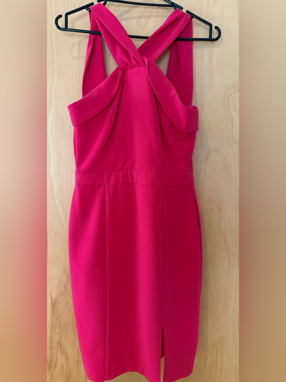 Adelyn Rae Hot Pink Midi Sheath Dress